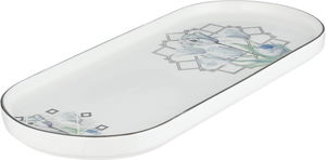 صحن تقديم حلا بورسلان السيف غاليري، نقش وردة سماوي، 26x11.5x2 سم - متعدد الالوان product image 2