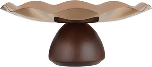 ستاتد تقديم ستانلس ستيل خشب السيف غاليري، قاعدة خشبي، 27x27x12 سم - نحاسي product image 2