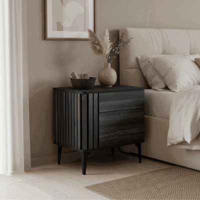 كومدينه خشب ام دي اف، 55×40×40 سم، 2 درج - اسود product image 1