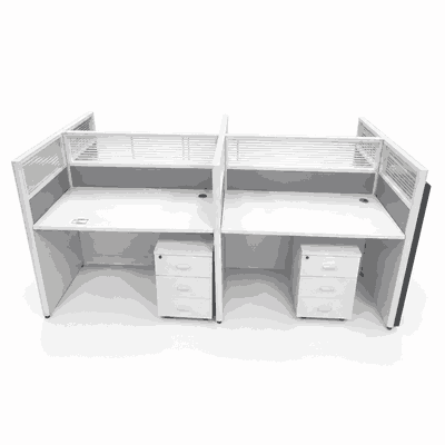 بارتشن رباعي خشب MDF، 120×255×284 سم - ابيض رمادي product image 2