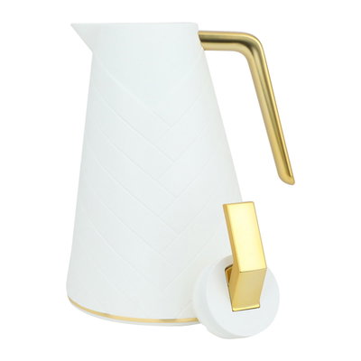 ترمس جلوري، 500 ملل، حافظة داخلية زجاج - ابيض ذهبي product image 6