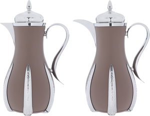 Al Saif Gallery Sana thermos set, 1 liter, thermal glass inner container, steel outer shell - brown product image 2