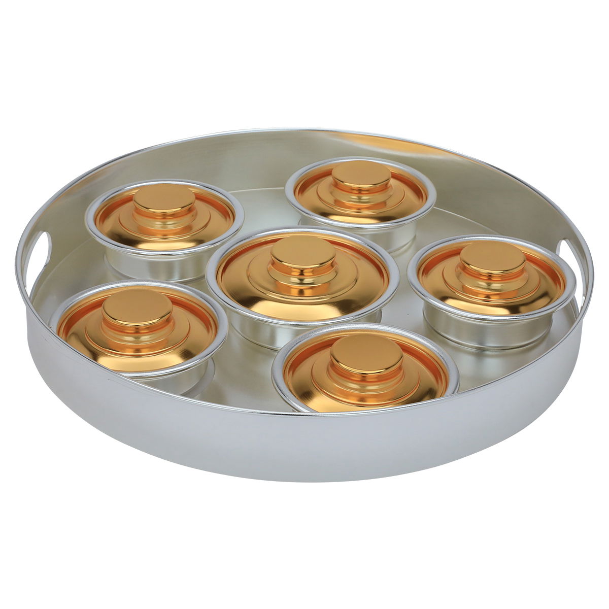 طقم تقديم فطور استيل السيف غاليري، 6 قطعة، دائري - فضي product image 1