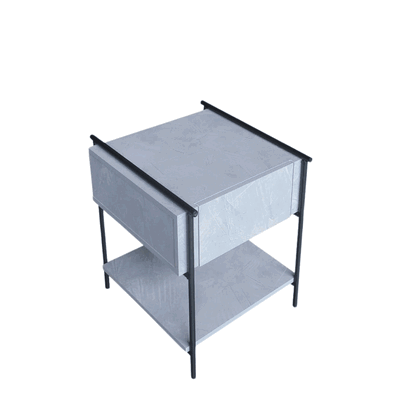 كومدينه خشب ام دي اف، 50×50×47.8 سم، 1 درج و رف - رمادي فاتح product image 3