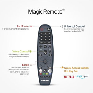 تلفزيون سمارت بدون ايطار نيكاي، 58 بوصة، 4K UHD، شاشة LED، نظام ويب او اس، ريموت ماجيك، NIK60MEU4STN - أسود product image 2