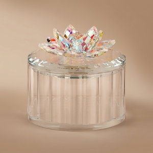 علبة تخزين زجاج السيف غاليري، 10x10x9.5 سم، دائري، غطاء - شفاف ملون product image