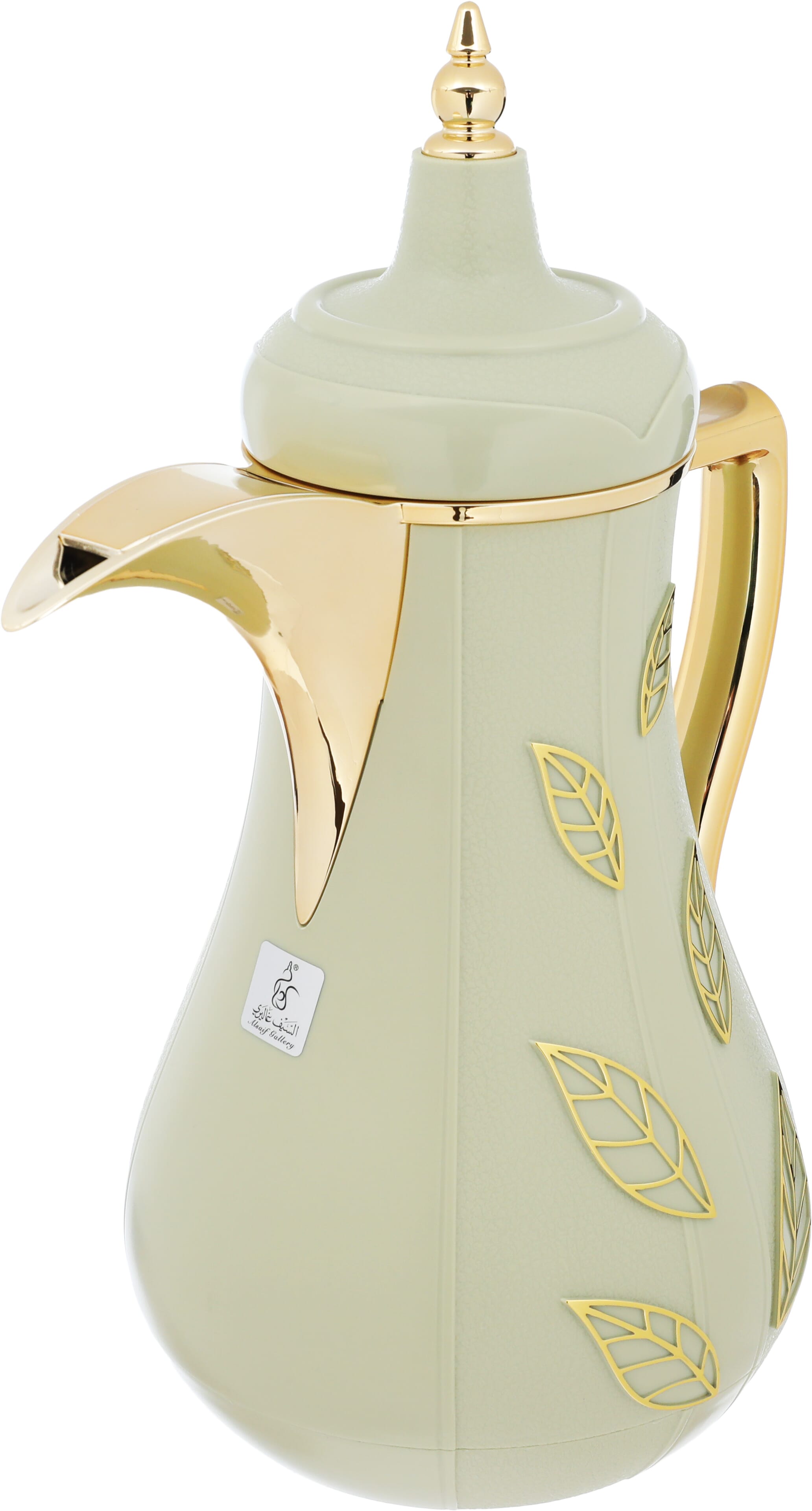 Al Saif Gallery thermos set, two pieces, 1 liter, glass inner container, plastic outer shell - light green product image 2