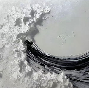 لوحة جدارية كانفس يدوي مع طباعة، 120×120 سم، اطار اسود - متعدد الالوان product image