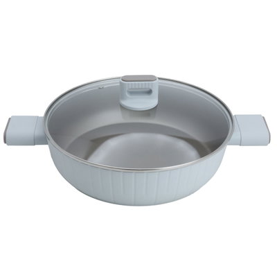 Robust aluminum cookware set with glass lid, 9 pieces - grey product image 6