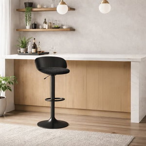 Modern Metal Bar Chair, 65×45×40 Cm, Padded Fabric Base - Black product image
