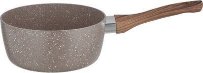 Rocky Granite Casserole, 18 cm, Deep, Wooden Handle, Glass Lid - Brown product image 3