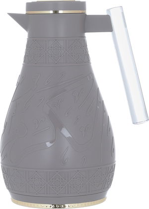 Al Saif Gallery Karam thermos set, 1/0.65 liter, Islamic pattern, thermal glass inner shell, plastic outer shell - Cappuccino product image 4