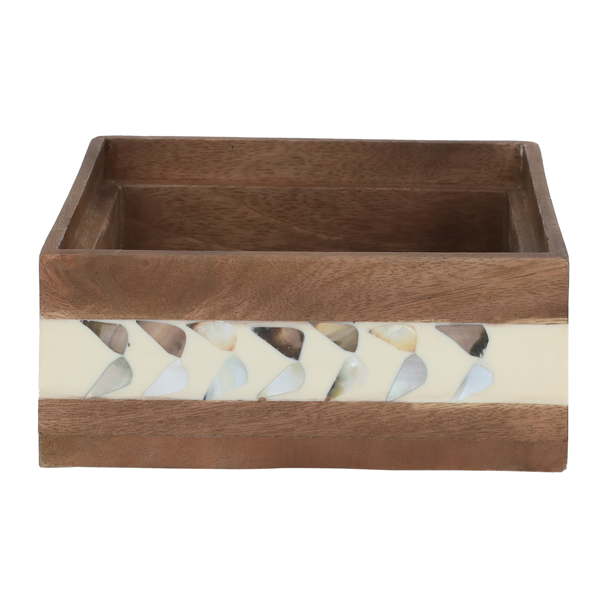 Al Ain Andalusia Wood Storage Box with Lid, 16 x 16 x 6 cm, Square - Multi Color product image 3
