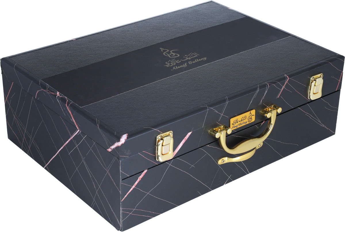 Al Saif Gallery steel cutlery set, 72 pieces - golden silver product image 20