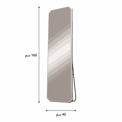 مراية ستاند زجاج، 160×40 سم، ستاند معدن - فضي product image 3
