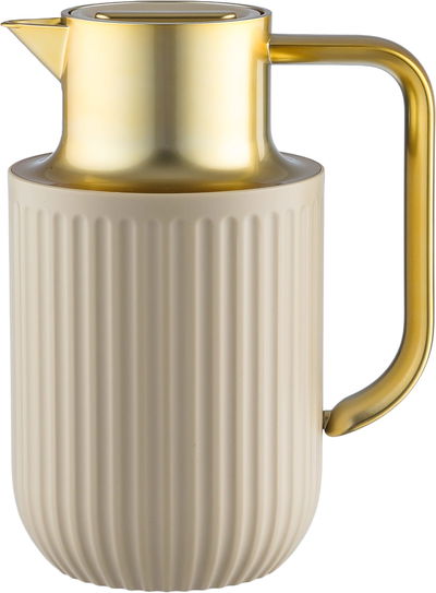 Everest Laura thermos, 1 liter, golden handle, thermal glass inner shell, plastic outer shell - beige product image 1