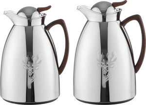 طقم ترامس السيف بلص، 1/1.7 لتر، قطعتين، خامة داخلية زجاج، يد خشبي - فضي product image