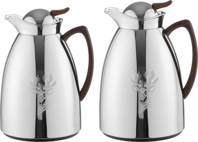 طقم ترامس السيف بلص، 1/1.7 لتر، قطعتين، خامة داخلية زجاج، يد خشبي - فضي product image 1