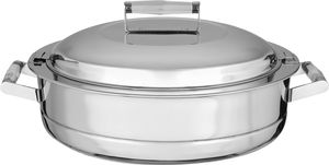 Al Saif Gallery Stainless Steel Indian Food Container, 25cm, Transparent Handle - Silver product image