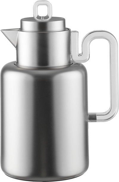 Al Saif Gallery Ronaq Thermos Set, 21 Pieces, 1/0.5 Liter, Teas with Saucers, Coffee Cups, Tray, Transparent Handle - Silver product image 4