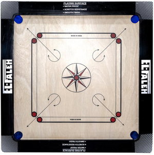 لوحة لعبة كاروم مع عملات الفالح، 75×75×3 سم - اسود خشبي product image