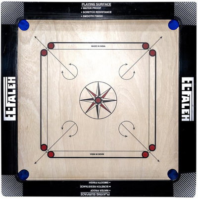 لوحة لعبة كاروم مع عملات الفالح، 75×75×3 سم - اسود خشبي product image 1