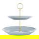Porcelain dessert serving stand, 2 floors, Al Saif Gallery, gold-gray edges product image 1