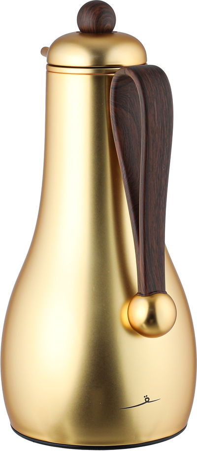 طقم ترامس غيم السيف غاليري، قطعتين، 1/1 لتر، حافظة داخلية زجاج، يد خشبي - ذهبي product image 3