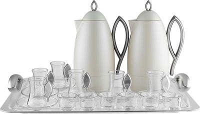 طقم ترامس العلا السيف غاليري، 21 قطعة، مع طوفرية، اكواب شاي و قهوة - لؤلؤي فضي product image 1