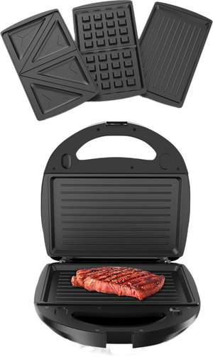 صانعة سندوتشات نيكاي، 750 واط، 3 الواح، Ngt323D - اسود product image