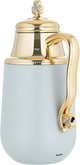 Al Saif Gallery Fatima thermos set, 1/0.7 liter, 2 pieces, thermal glass inner container, steel outer shell - light gray product image 4