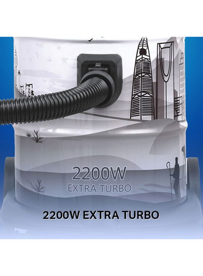 مكنسة برميل ارو، بقوة 2200 واط اكسترا تربو، 21 لتر، RO-21VAA - ابيض اسود product image 3