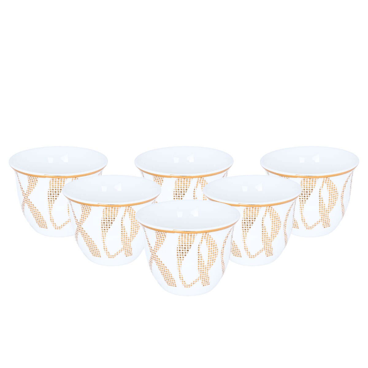 Alsaif Gallery Bialat and coffee cups and saucers serving set, 26 pieces, golden pattern - white product image 3