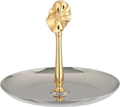 شيالة تقديم ستانلس استيل السيف غاليري، 14.5x14.5x13 سم، دائري، مسكة يد -ذهبي فضي product image 2