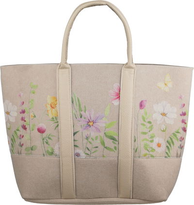 شنطة ترامس قماش السيف غاليري، 35x20x35 سم، نقش زهور - بيج product image 1