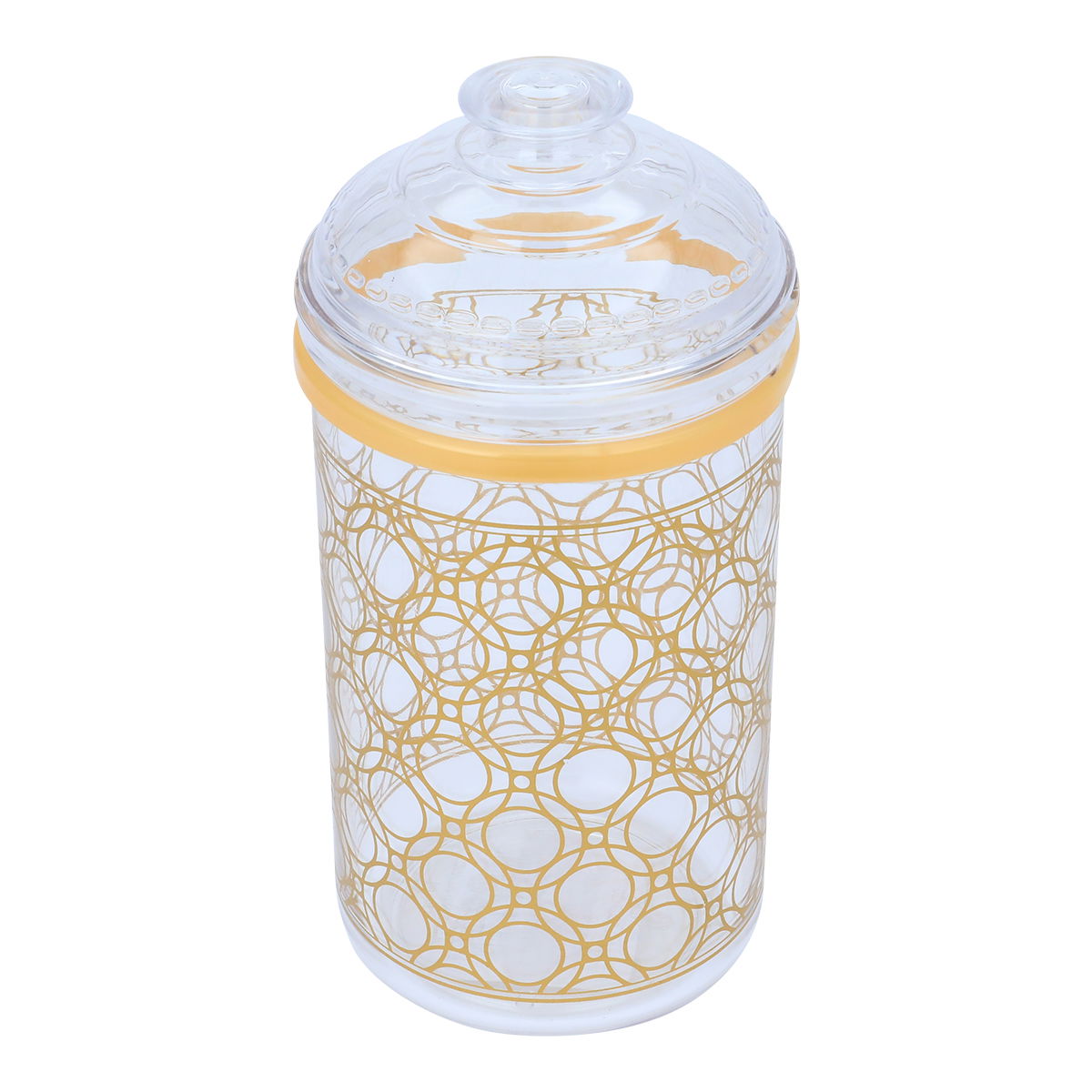 Al Saif Gallery plastic spices container, 1350 ml, gold embossed - transparent product image
