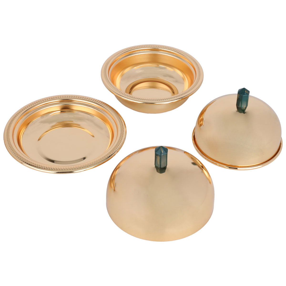 Alif Gallery tofaria set with steel dates, 5 pieces, rectangular - gold product image 3