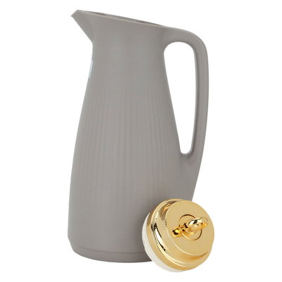 ترمس منال تايملس، 1 لتر، ضغاط، حافظة داخلية زجاج حراري - رمادي product image 5