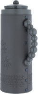 Al Saif Gallery Royal 7T thermos, 1 liter, leather covered, palm pattern, glass inner case, plastic outer case - dark gray product image 3
