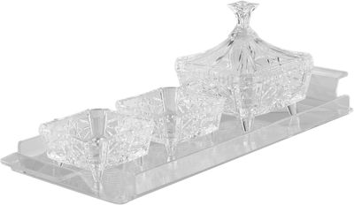 طقم تمريات مع طوفرية اكريلك، 4 قطع - شفاف product image 1