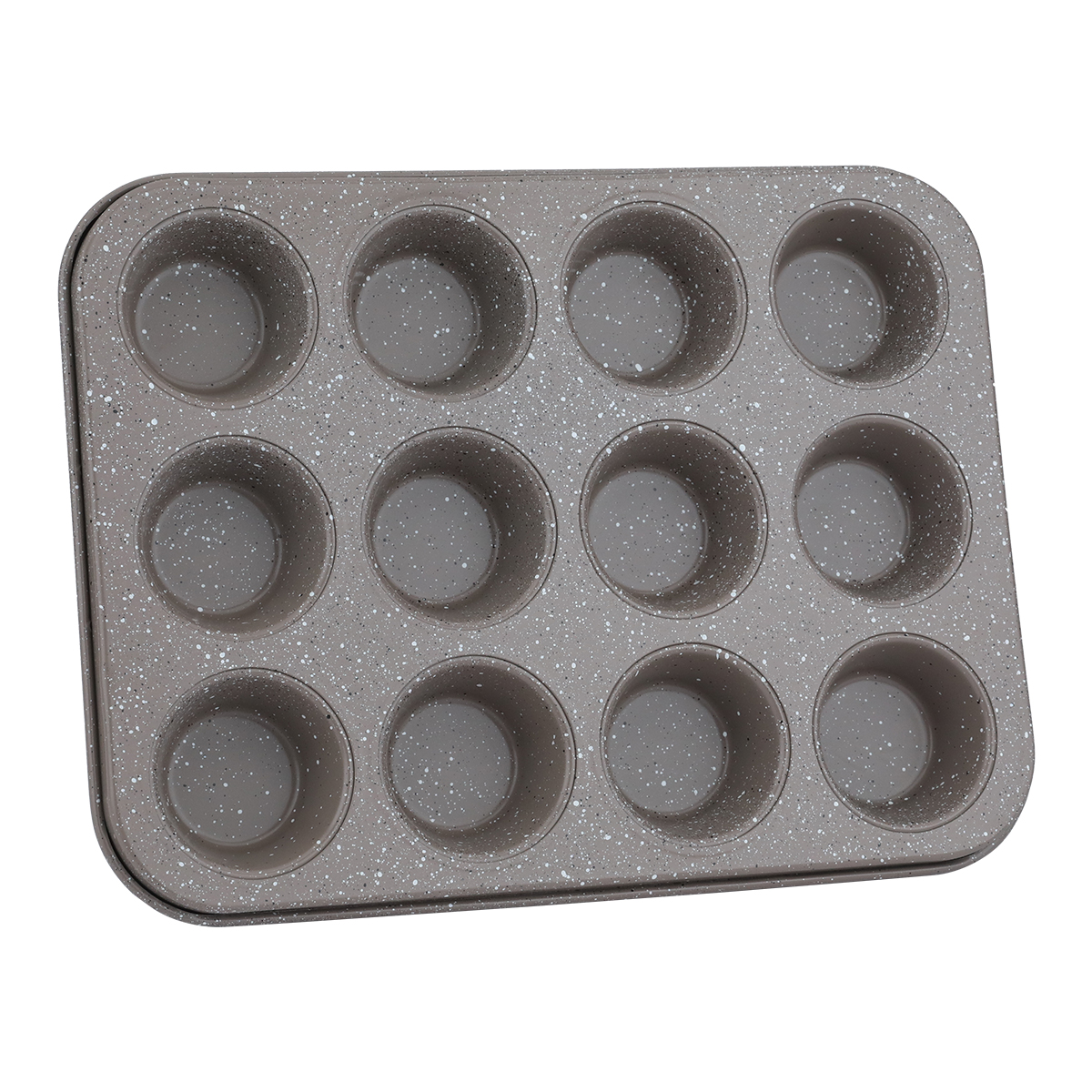 صينية ميني كب كيك جرانيت باك شيف، 25.5×19.5×2.1 سم، مستطيل، 12 موضع - رمادي product image 4