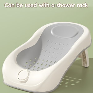 Fun Moment Baby bathtub, storage basket, foldable, temperature sensor - Beige Gray product image 2