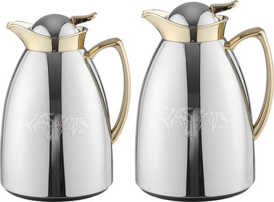 طقم ترامس السيف بلص، 1/1.7 لتر، قطعتين، خامة داخلية زجاج، يد ذهبي - فضي product image 1