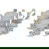 طقم علب بهارات بورسلان السيف غاليري، مخرم - أبيض وذهبي product image 2