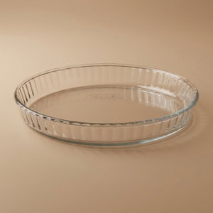 صينية طهي زجاج بايركس، 25×25×4 سم، دائري - شفاف product image