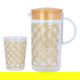 Geek with Al Saif Gallery acrylic cups, 1.5 liters / 400 ml, golden pattern, 5 pieces - clear product image 1
