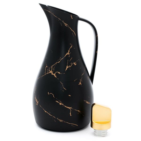 Elegance Verona Thermos, 1 liter, thermal glass inner container, plastic outer shell - black gold product image 2