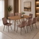 طاولة طعام خشب MDF مع 8 كراسي، 100×180×75 سم - بني غامق product image 1