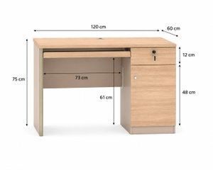 مكتب إداري خشب MDF، 120x60x75 سم - خشبي فاتح product image 2