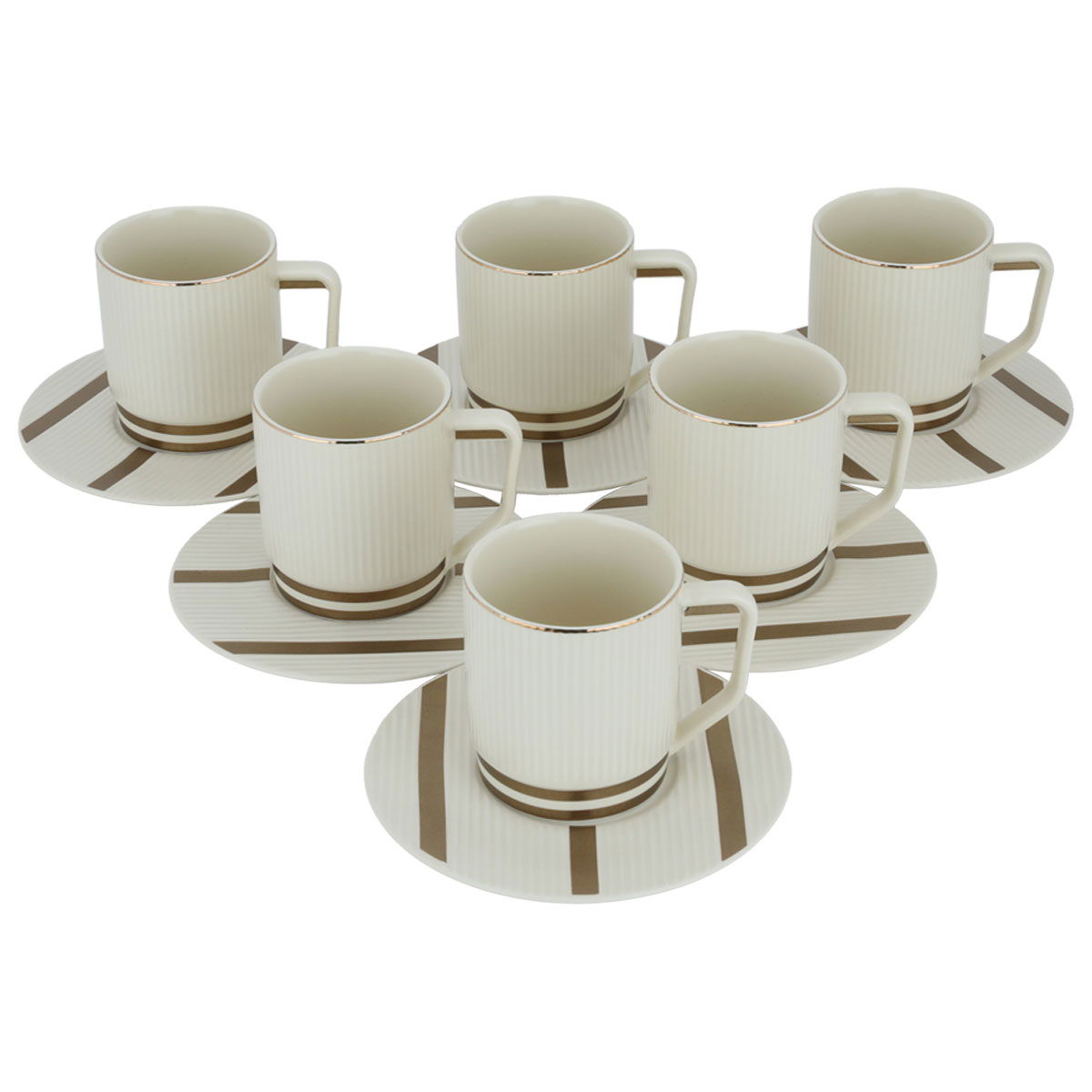 Al Saif Gallery porcelain coffee cup set, 12 pieces, saucer - beige product image 2